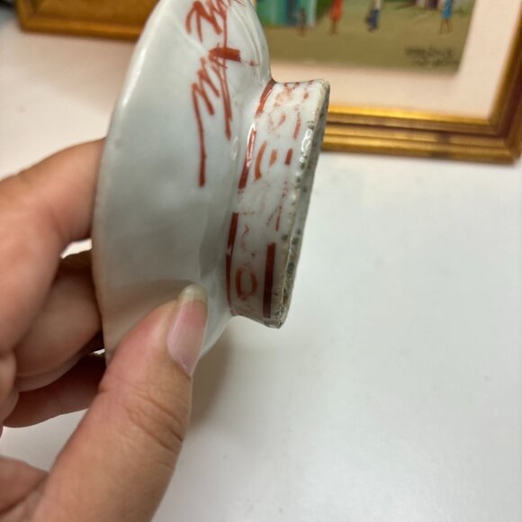 Antique Chinese Footed Dish w/ Flowers Bird Unmarked Sold As Is About 4.5” Width - Picture 10 of 15